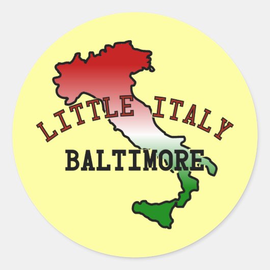 Little Italy Baltimore Ronde Sticker (Voorkant)