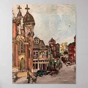 "Little Italy, Cleveland" Ohio Painting Poster