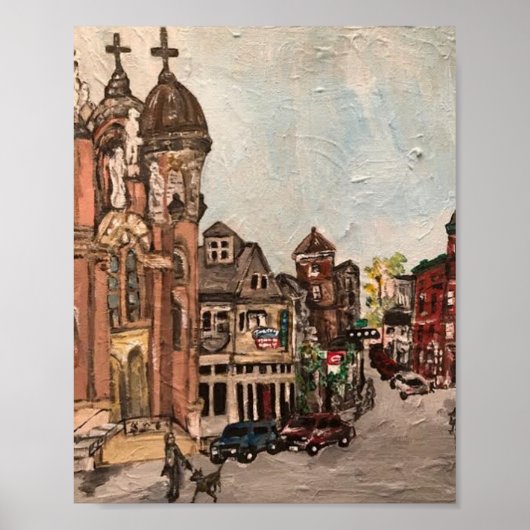 "Little Italy, Cleveland" Ohio Painting Poster (Voorkant)