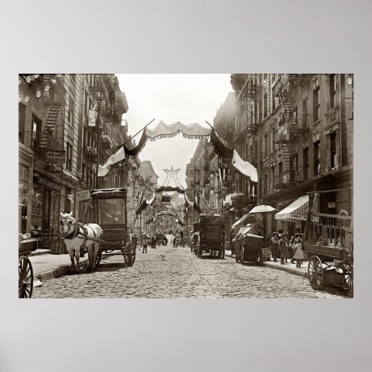 Little Italy Mott Street NYC Photography (1908) Poster (Voorkant)