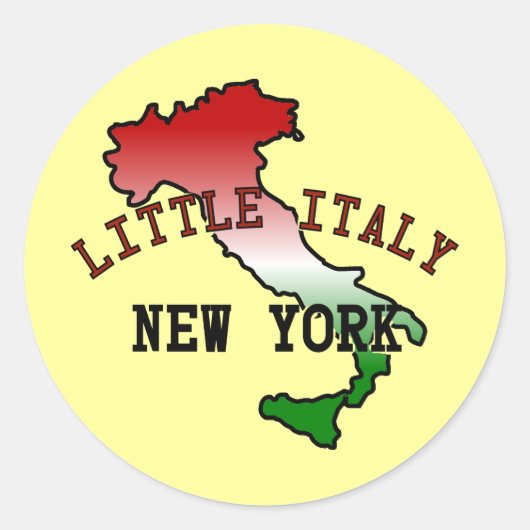 Little Italy New York Ronde Sticker (Voorkant)