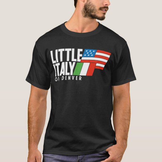 Little Italy of Denver 80s Retro ZWART T T-shirt (Voorkant)