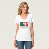Little Italy of Denver Classic Logo WHITE V Neck T-shirt (Voorkant volledig)