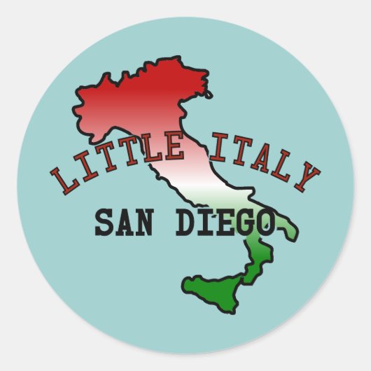 Little Italy San Diego Ronde Sticker (Voorkant)