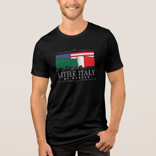 Little Italy van Denver Classic Logo BLACK Tri-Blend Shirt (Voorkant)