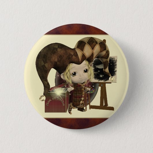 Little Jester Artist Buttonnen Ronde Button 5,7 Cm (Voorkant)