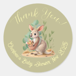 Little Joey Baby shower Classic Ronde Sticker