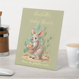 Little Joey Baby Shower Snack Sign Reclamebord Met Voetstuk