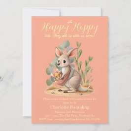 Little Joey Peach Baby shower Kaart