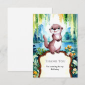 Little Joyful Otter verjaardag Bedankkaart (Voorkant / Achterkant)