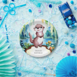 Little Joyful Otter verjaardag Papieren Bordje