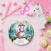 Little Joyful Otter verjaardag Papieren Bordje (Feest)
