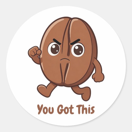 Little Kaka – Powered by Coffee Ronde Sticker (Voorkant)