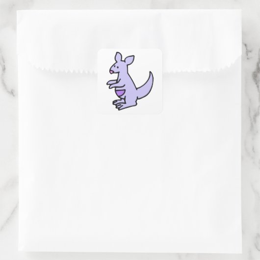 Little Kangaroo Vierkante Sticker (Tas)