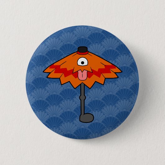 Little Kasa-obake Umbrella Yokai Ronde Button 5,7 Cm (Voorkant)