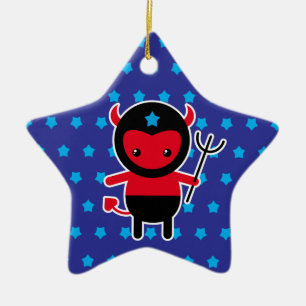 Little kawaii Ninja duivel Keramisch Ornament