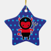 Little kawaii Ninja duivel Keramisch Ornament (Achterkant)