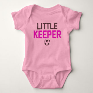 Little Keeper Soccer Goalie Baby Bodysuit in roze