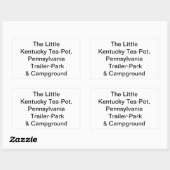 Little Kentucky-Teapot, Pa. Hankamer Artjunkhaus Rechthoekige Sticker (Vel)
