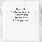 Little Kentucky-Teapot, Pa. Hankamer Artjunkhaus Rechthoekige Sticker (Tas)