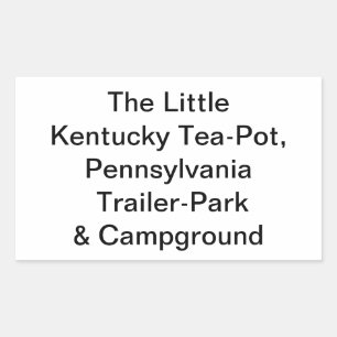 Little Kentucky-Teapot, Pa. Hankamer Artjunkhaus Rechthoekige Sticker
