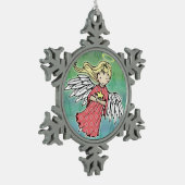 Little KerstAngel en Star Tin Sneeuwvlok Ornament (Links)