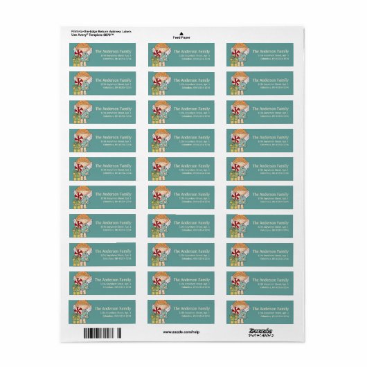 Little KerstAngel Return Address Label - d4 (Full Sheet)