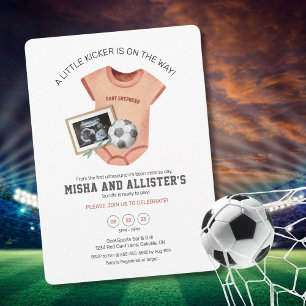 Little Kicker Baby shower Invitation Kaart