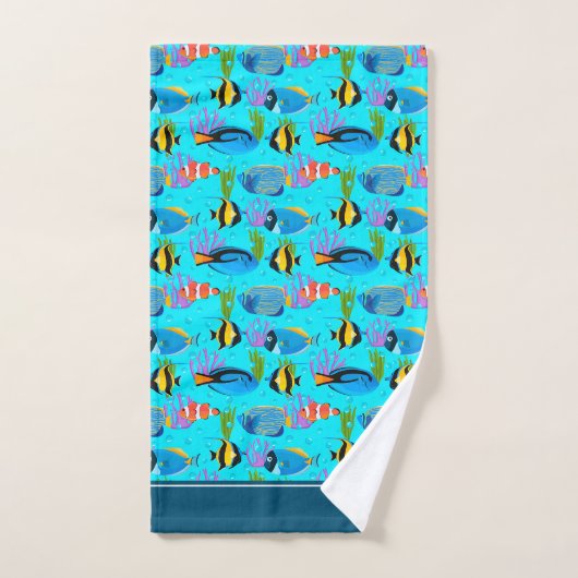 Little Kinder Ocean Fish Pattern Bad Handdoek (Handdoek)