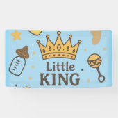 Little King Baby shower Banner – Blue & Gold Crow (Horizontaal)