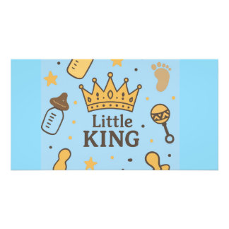 Little King Baby shower Banner – Blue & Gold Crow Foto Afdruk