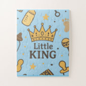 Little King Baby shower Banner – Blue & Gold Crow Legpuzzel