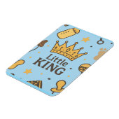 Little King Baby shower Banner – Blue & Gold Crow Magneet (Linkerzijde)