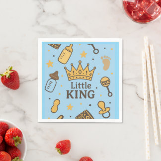 Little King Baby shower Banner – Blue & Gold Crow Servet
