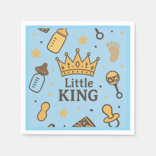 Little King Baby Shower Napkins Servet (Voorkant)