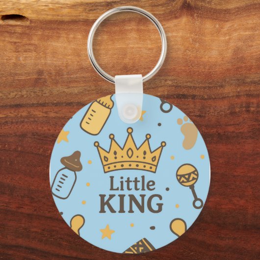 Little King Baby Shower  Sleutelhanger (Achterkant)