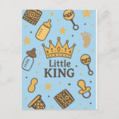Little King Baby shower Uitnodiging Briefkaart (Voorkant)