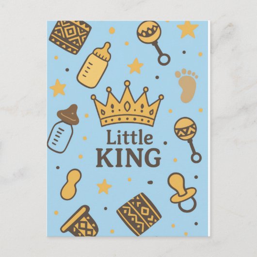 Little King Baby shower Uitnodiging Briefkaart (Voorkant)