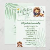 Little King Lion Baby shower uitnodiging (Voorkant / Achterkant)