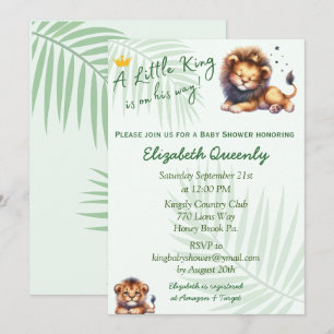 Little King Lion Baby shower uitnodiging