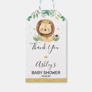 Little King Lion Crown Baby shower Cadeaulabel