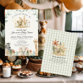 Little King Lion Zebra Giraffe Safari Baby shower Kaart