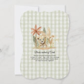 Little King Lion Zebra Giraffe Safari Baby shower Kaart (Achterkant)