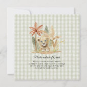 Little King Lion Zebra Giraffe Square Baby shower Kaart (Achterkant)