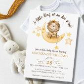 Little King Safari Lion Boy Baby shower Kaart