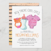 Little Kitten Baby shower Invitation (Voorkant / Achterkant)