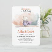 Little Kitten Baby shower Uitnodiging voor meisje (Staand voorkant)
