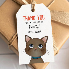 Little kitten birthday party thank you Gift Tag Cadeaulabel