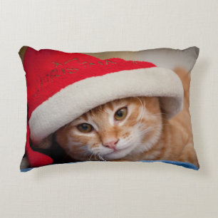Little Kitten in Red kerstPet Decoratief Kussen