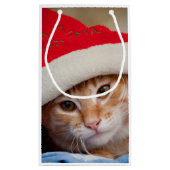 Little Kitten in Red kerstPet Klein Cadeauzakje (Achterkant)